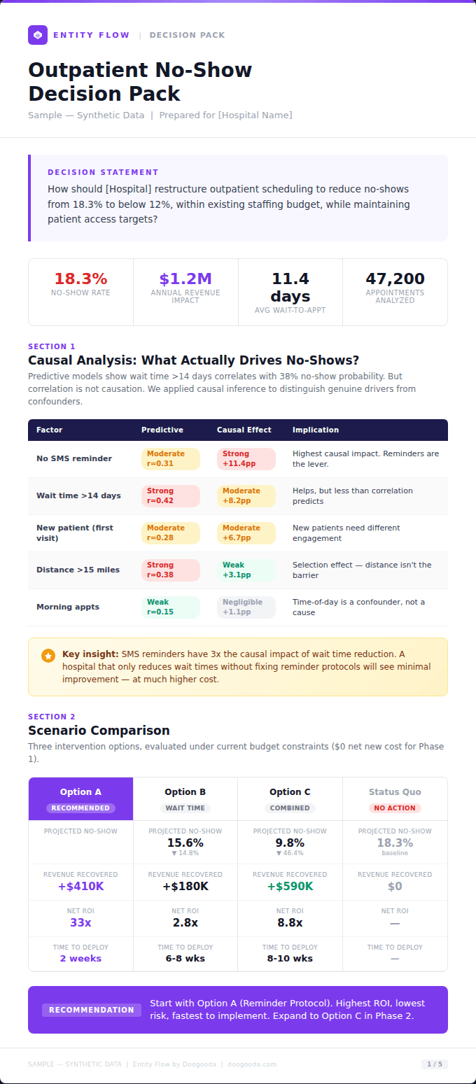 Entity Flow Decision Brief — sample output document